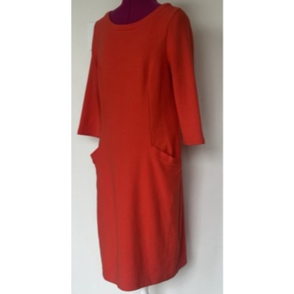 BODEN Riva Jacquard Ottoman Dress Coral Red Size 4R WW186